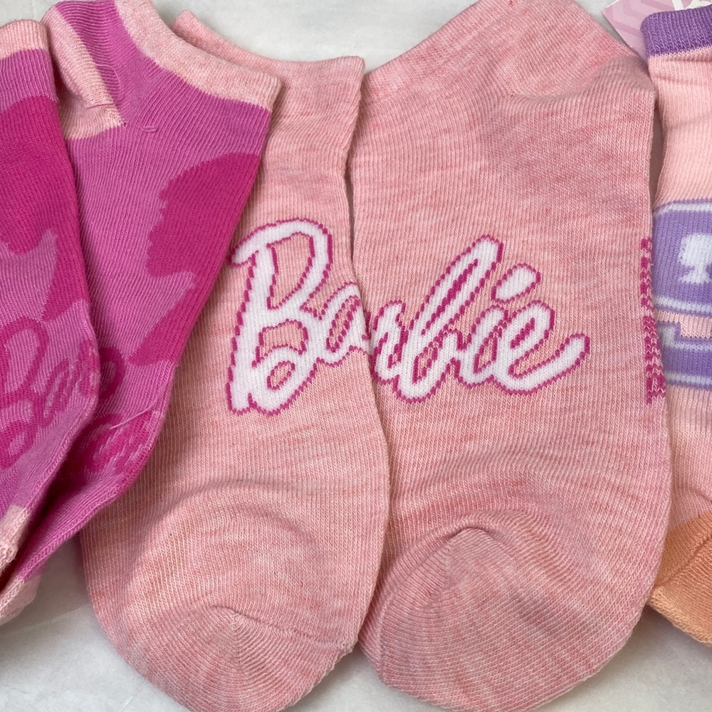Barbie Pink & Purple Orange White Graphic Ankle Socks Trio size 9 - 11 New 3 prs - Picture 3 of 4